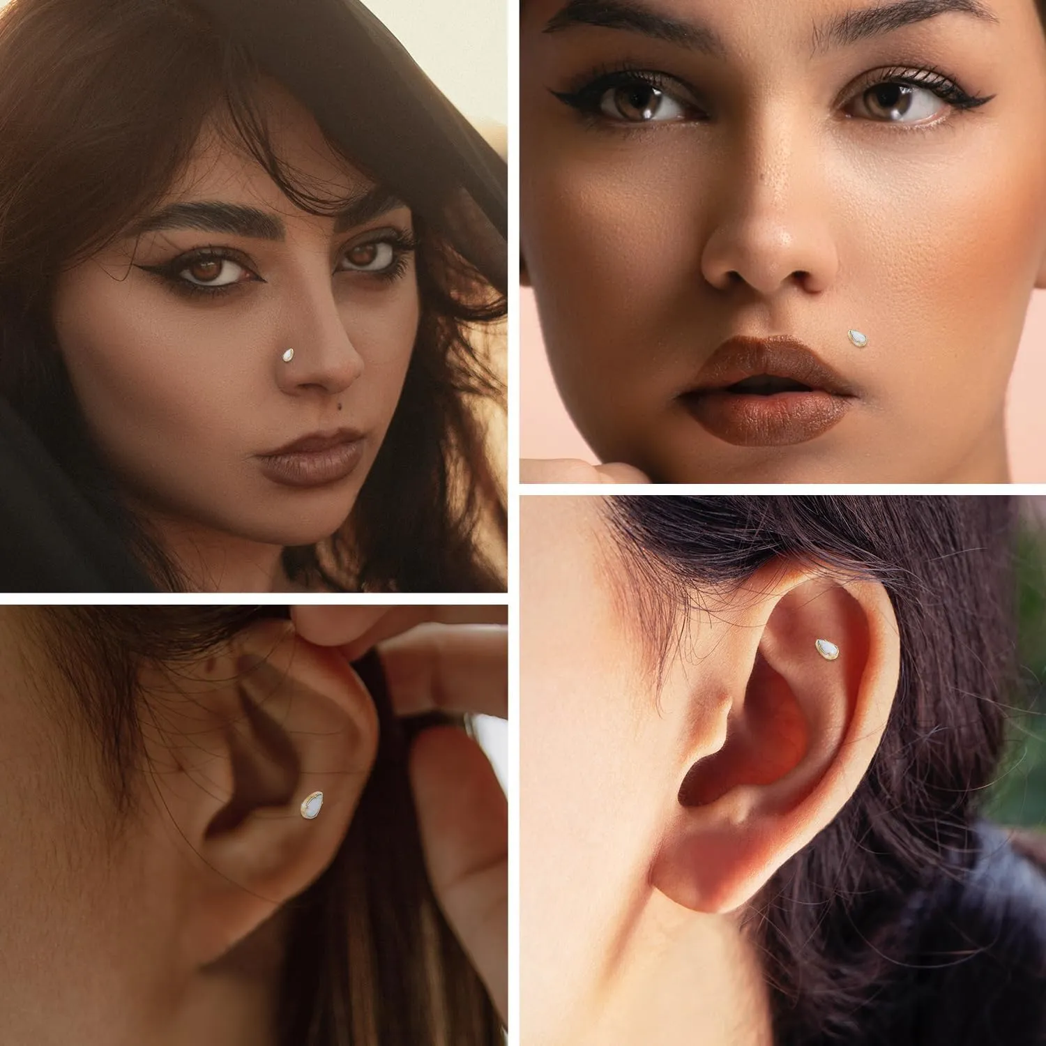 AROWRO G23 Titanium Labret Studs 16g Labret Jewelry Lip Piercing Jewelry Internally Threaded Monroe Jewelry Tragus Earrings 16g Helix Stud Cartilage Piercing