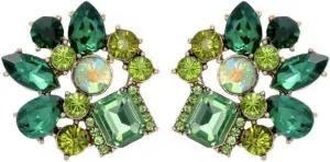 Art Deco Antique Retro Vintage Style Dark Hunter Emerald Peridot Lime Olive Green Rhinestone Bridal Bridesmaid Wedding Prom Cluster Earrings