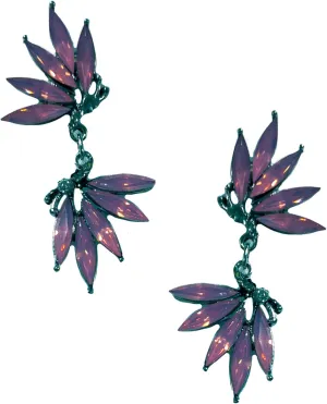 Art Deco Antique Vintage Retro Style Lilac Lavender Opal Marquis Rhinestone Gatsby Bridesmaid Wedding Prom Dangle Earrings
