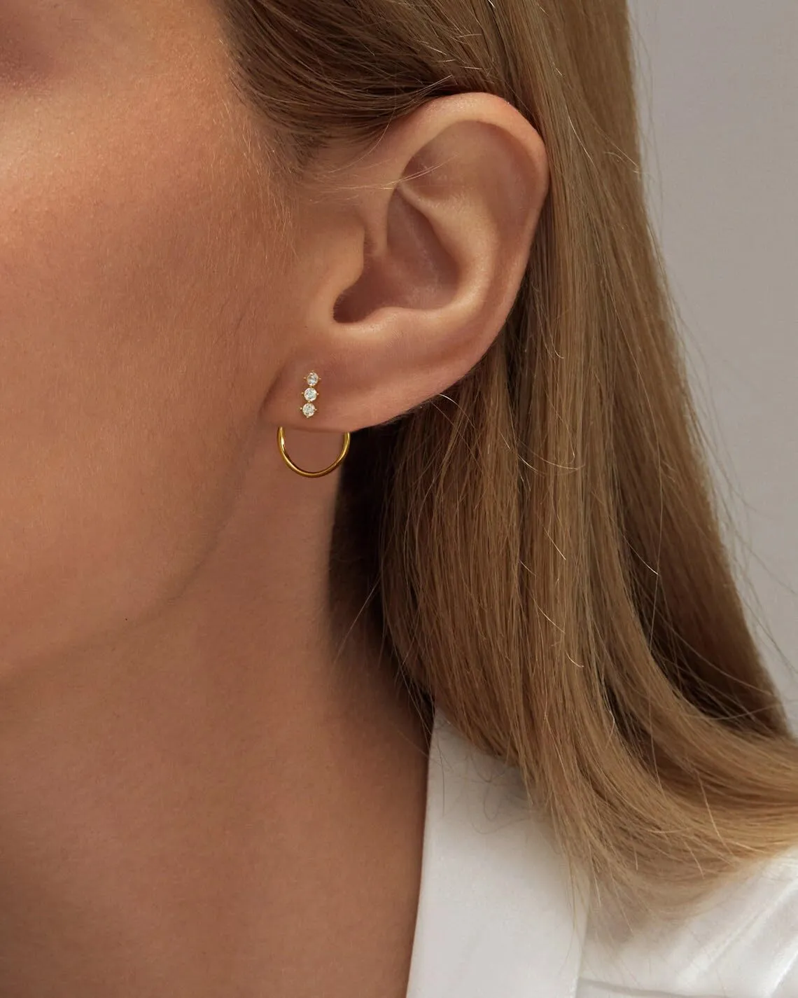 ASCOMY Gold Earrings for Women Dainty Stud Earrings 14K Gold/Silver Plated Heart Earring Cute Star Stud Earring Gold Minimalist Jewelry Gifts for Her
