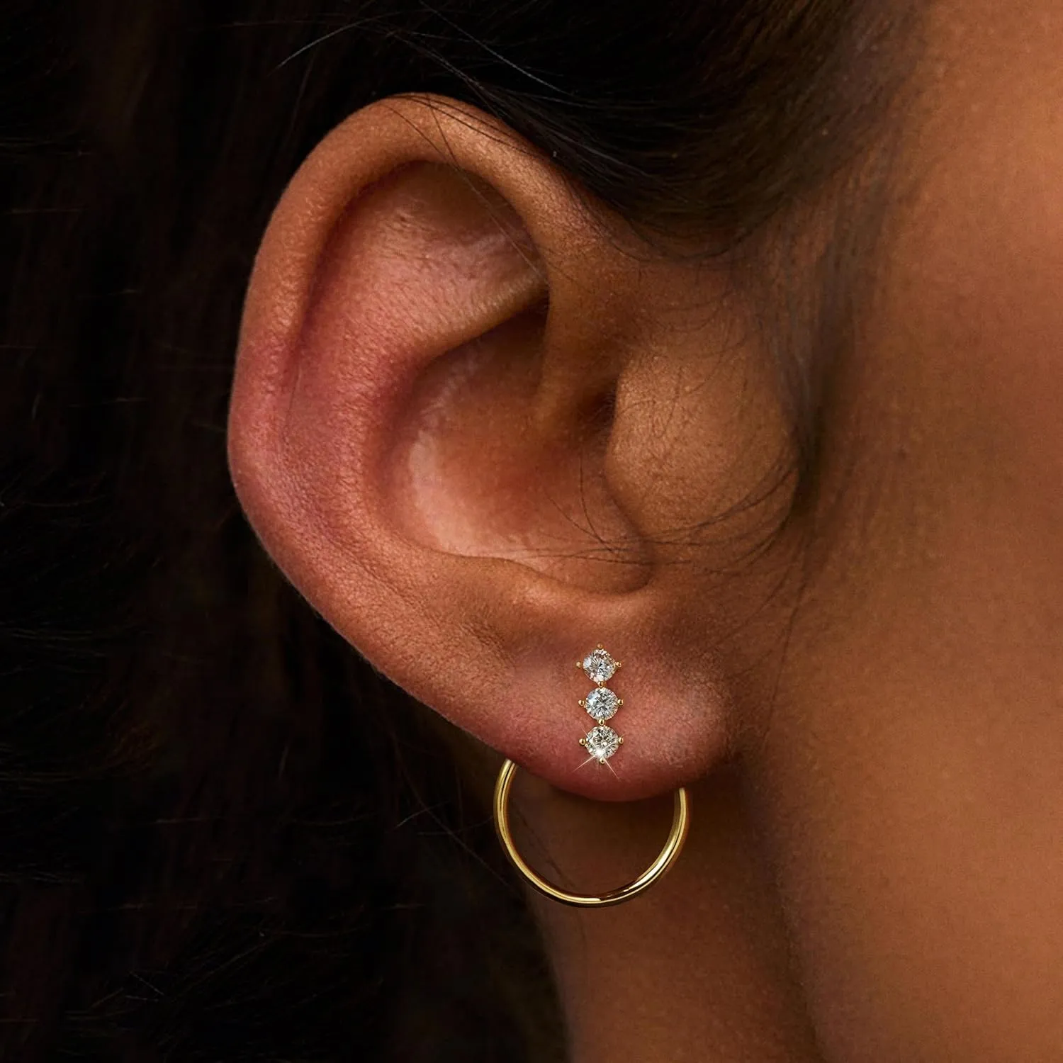ASCOMY Gold Earrings for Women Dainty Stud Earrings 14K Gold/Silver Plated Heart Earring Cute Star Stud Earring Gold Minimalist Jewelry Gifts for Her
