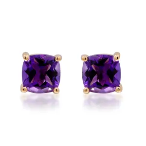 Ashlyn 14K Yellow Gold Cushion-Cut Brazilian Amethyst Earring