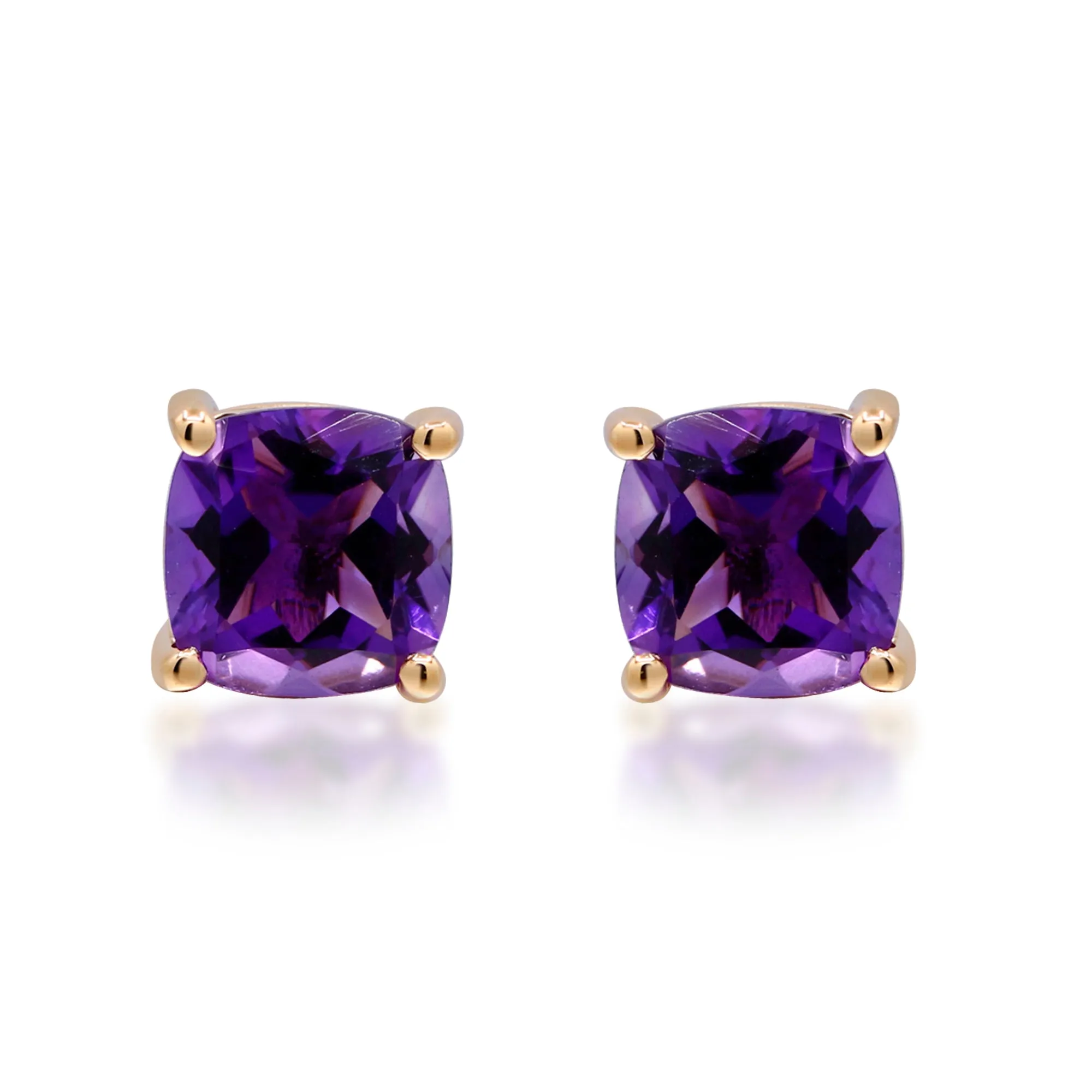Ashlyn 14K Yellow Gold Cushion-Cut Brazilian Amethyst Earring
