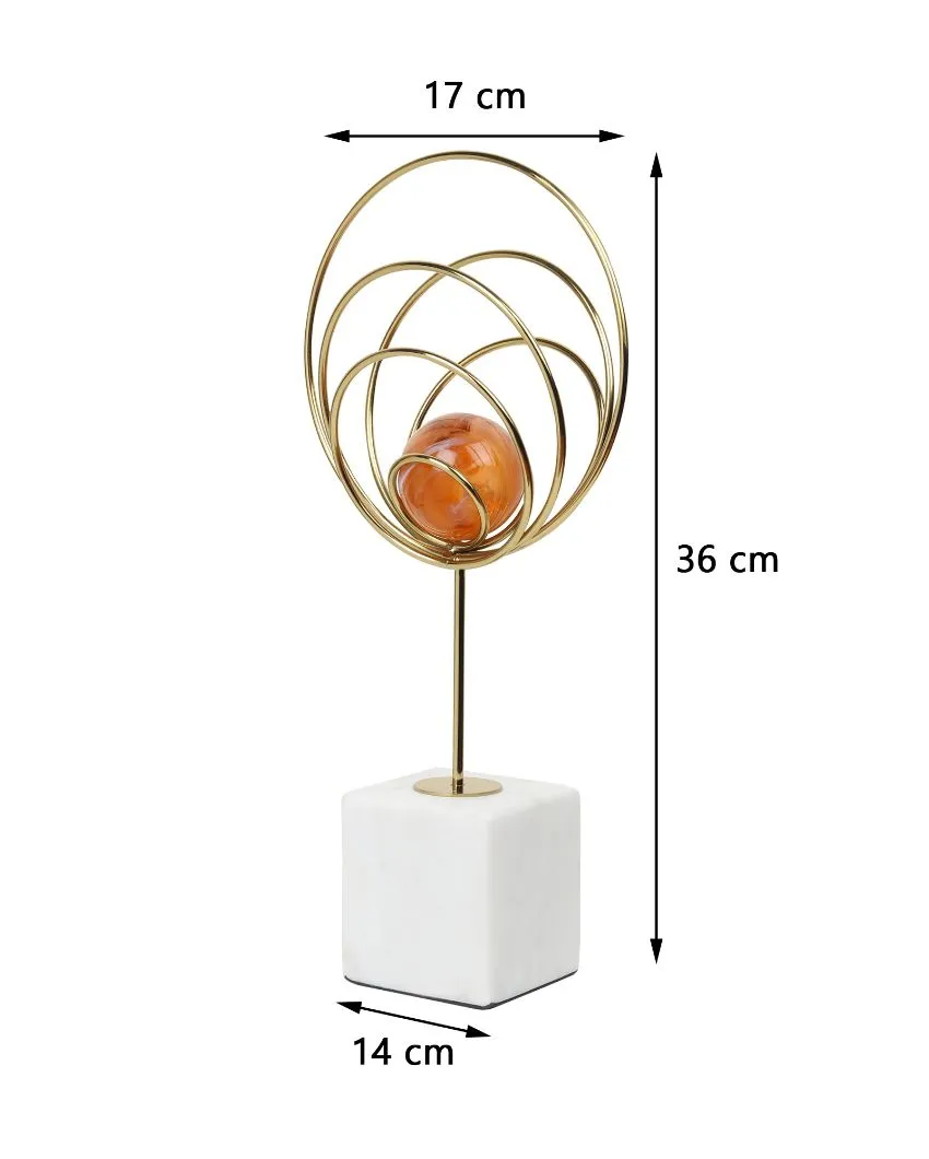 Aurora Steel Rings Accent Piece | 7 x 6 x 14 inches
