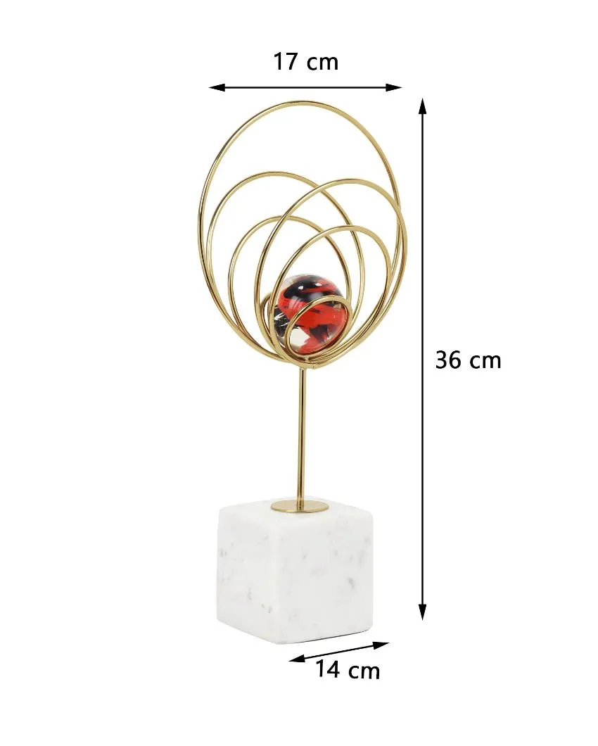 Aurora Steel Rings Accent Piece | 7 x 6 x 14 inches