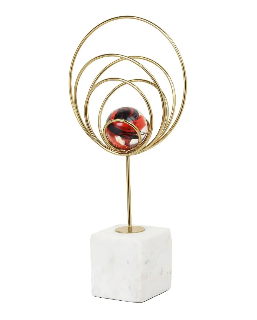 Aurora Steel Rings Accent Piece | 7 x 6 x 14 inches