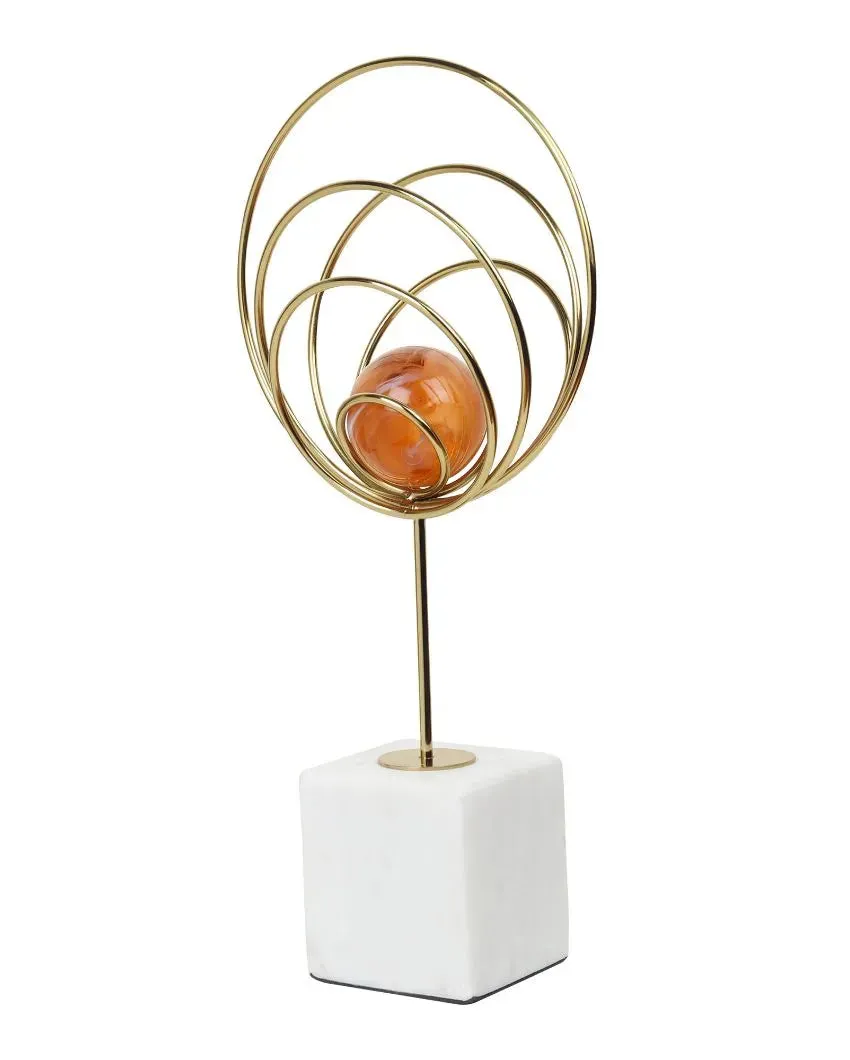 Aurora Steel Rings Accent Piece | 7 x 6 x 14 inches