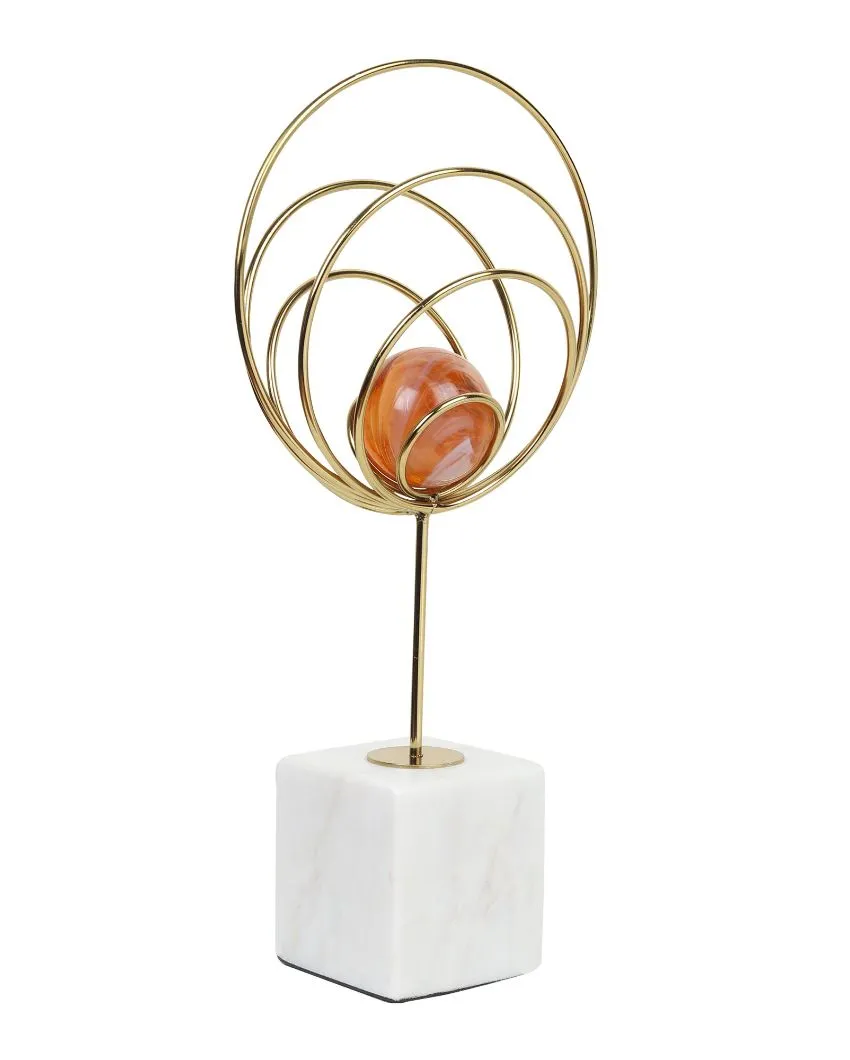 Aurora Steel Rings Accent Piece | 7 x 6 x 14 inches