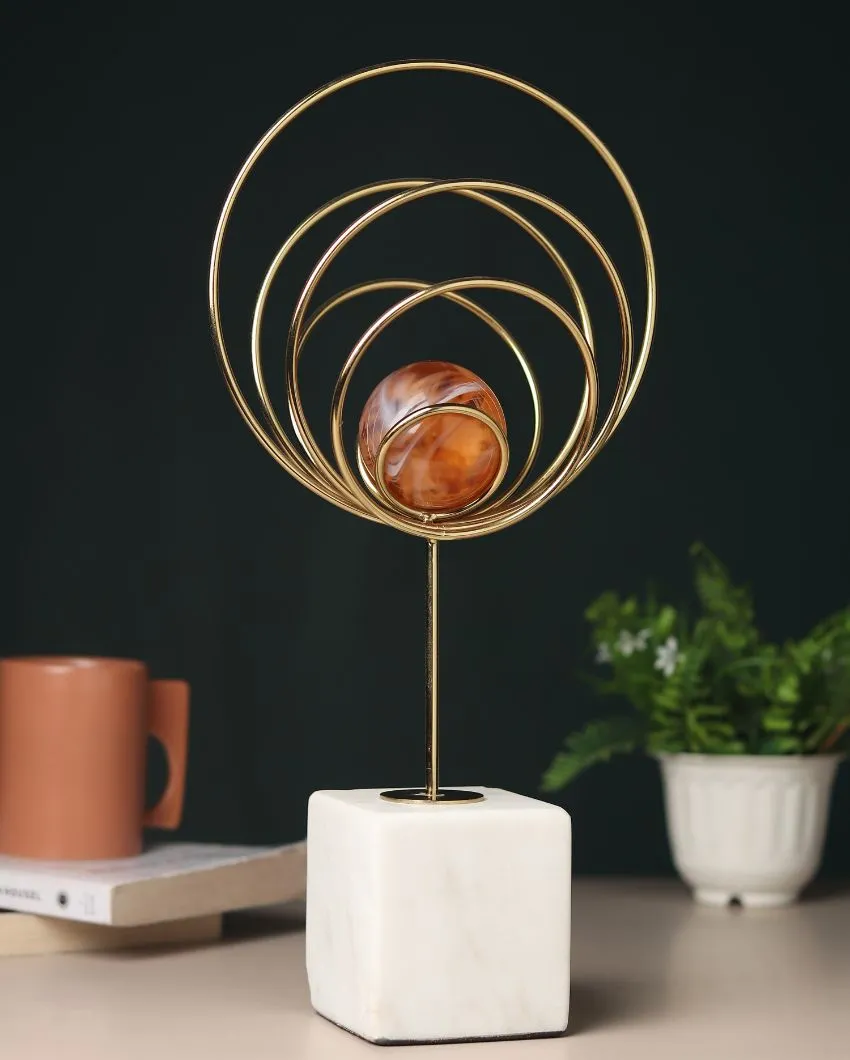 Aurora Steel Rings Accent Piece | 7 x 6 x 14 inches