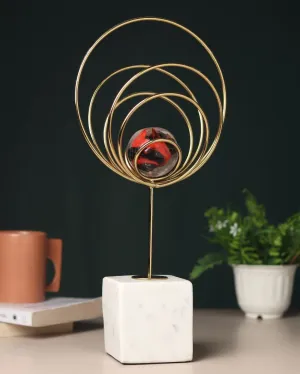 Aurora Steel Rings Accent Piece | 7 x 6 x 14 inches