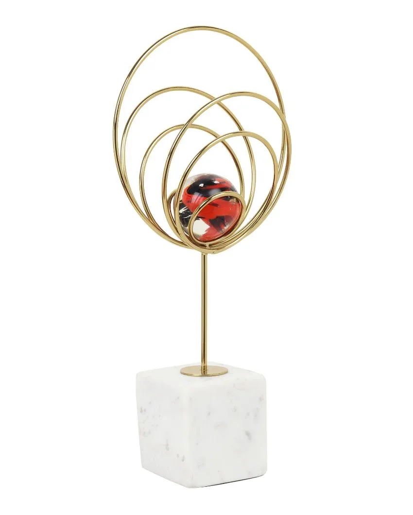 Aurora Steel Rings Accent Piece | 7 x 6 x 14 inches