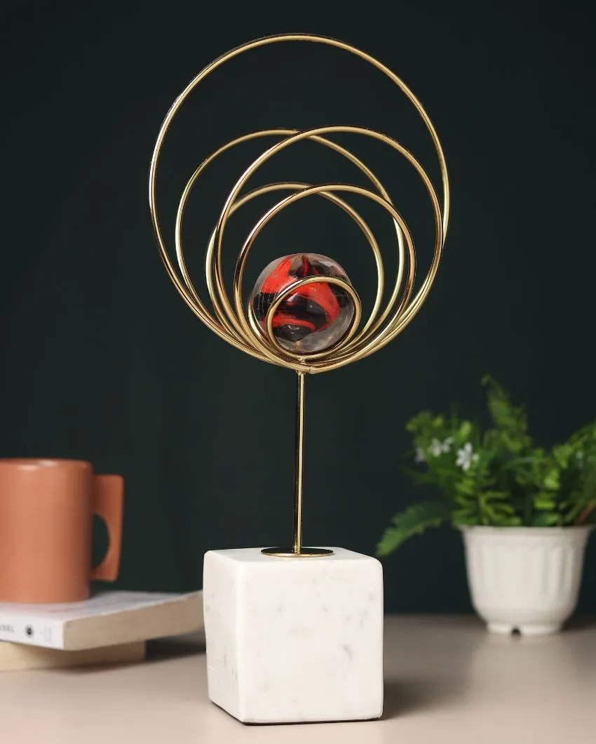Aurora Steel Rings Accent Piece | 7 x 6 x 14 inches