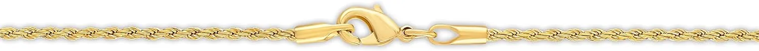 Barzel 18K Gold Plated Rope Chain Necklace - Made In Brazil