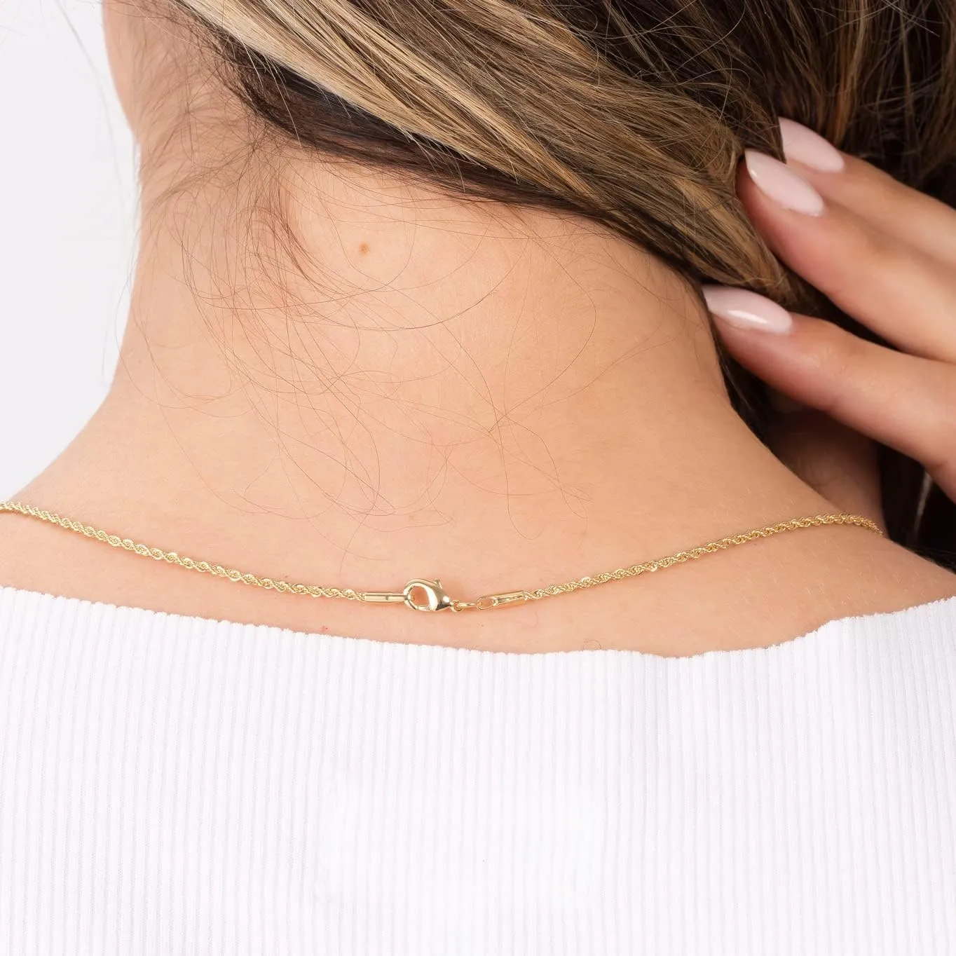 Barzel 18K Gold Plated Rope Chain Necklace - Made In Brazil