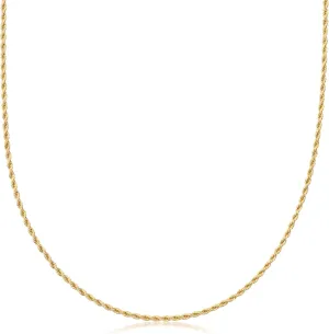 Barzel 18K Gold Plated Rope Chain Necklace - Made In Brazil