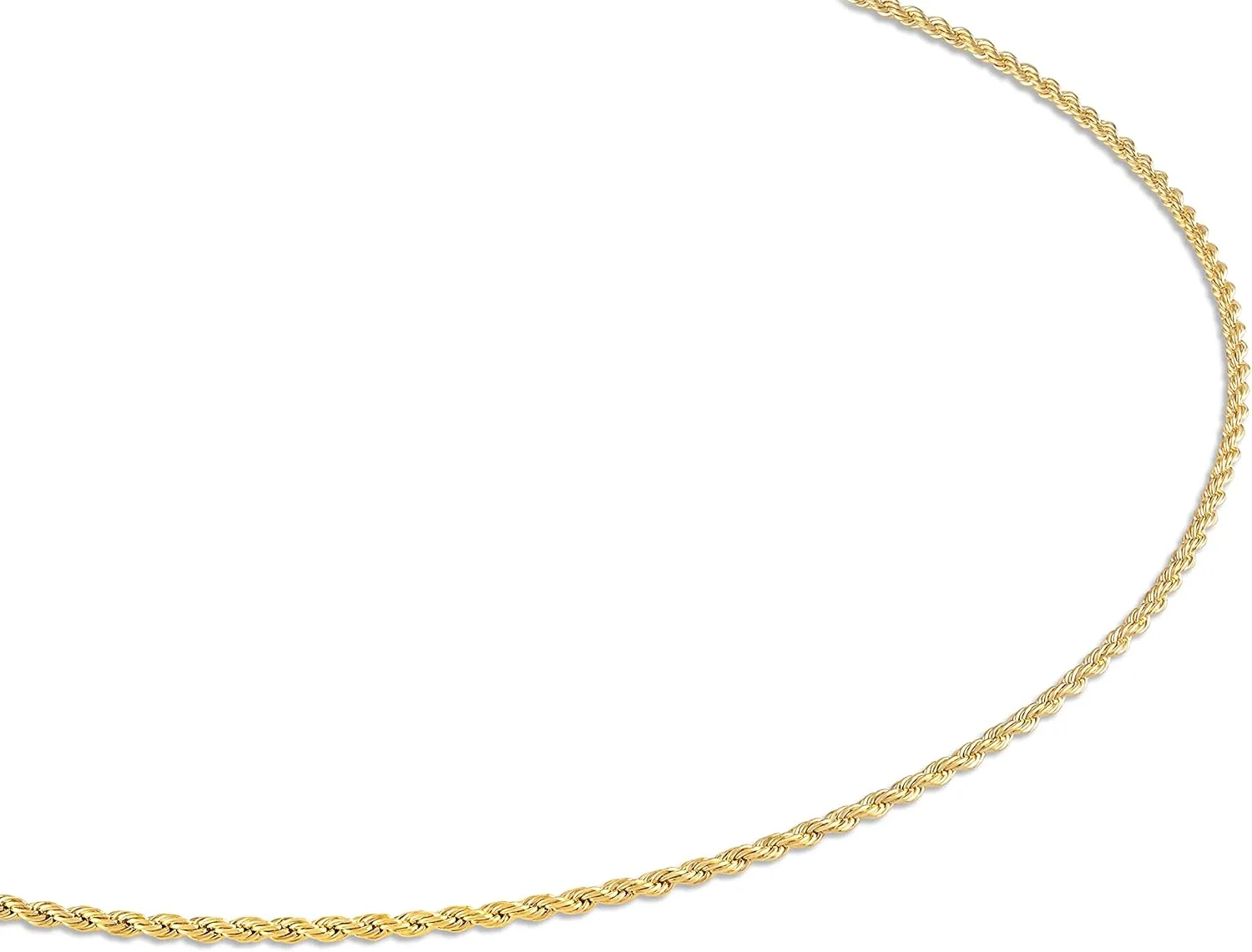 Barzel 18K Gold Plated Rope Chain Necklace - Made In Brazil