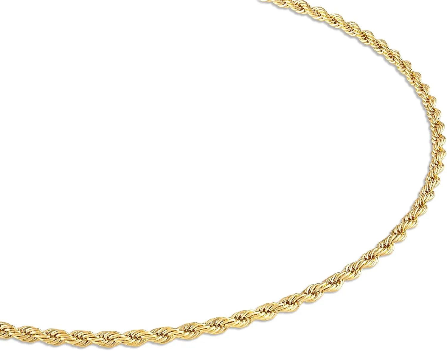 Barzel 18K Gold Plated Rope Chain Necklace - Made In Brazil
