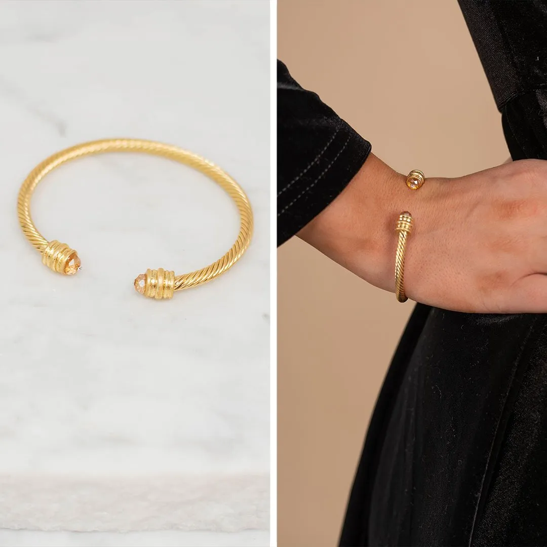 Be Fabulous Champagne Gold Cuff Bracelet