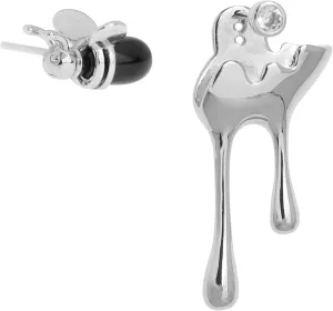 Bee Stud Earrings for Women, Cute Y2k Handmade Rhinestone CZ Asymmetrical Drip Honey Hypoallergenic Earing Jewelry Gift