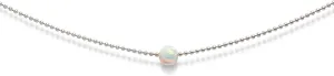 Benevolence LA White Gold Choker Necklace, Opal Dainty Beaded Necklace for Women, Gifts for Mom, Delicate Short Dainty Fashion Accessories | Designed in California, Gift for Her