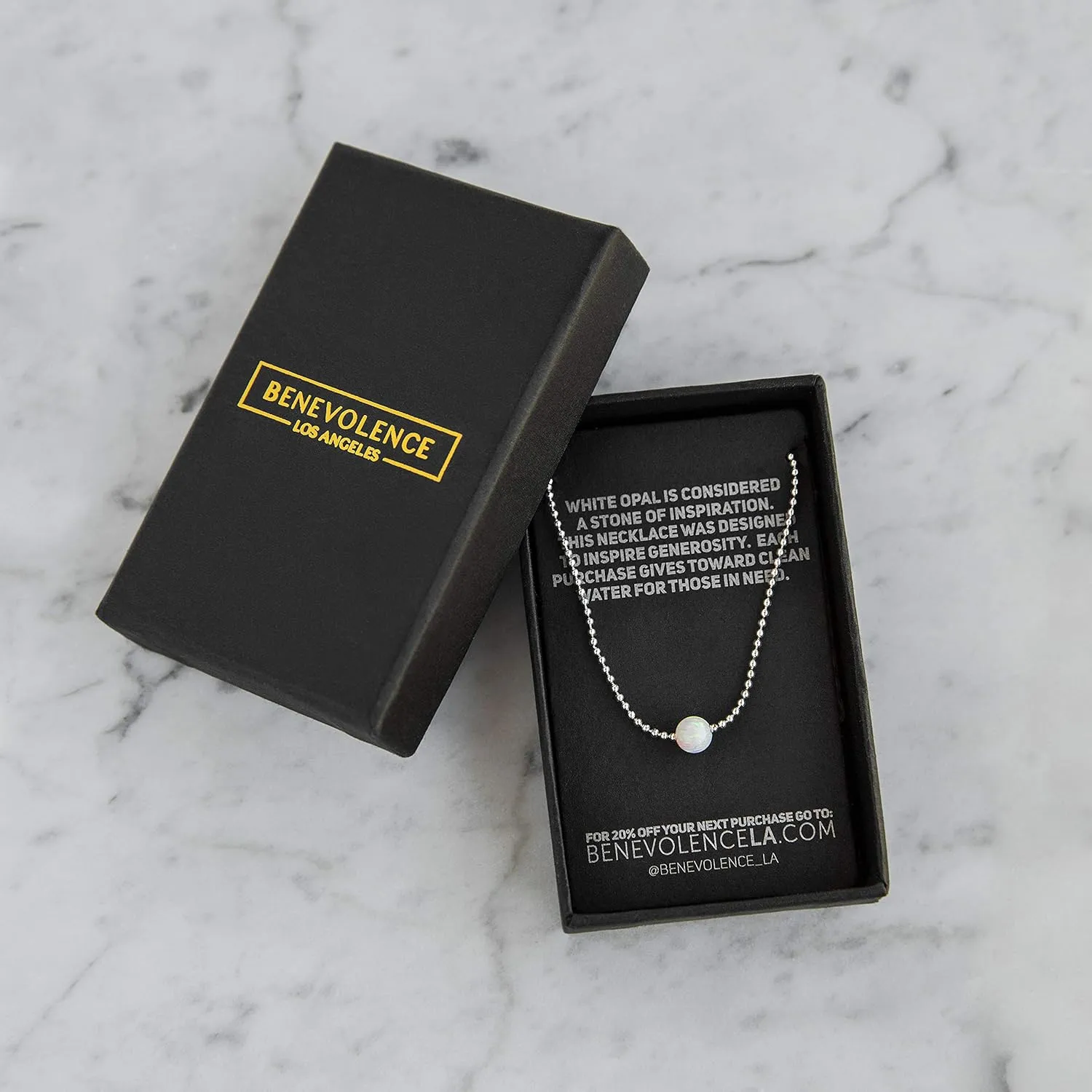 Benevolence LA White Gold Choker Necklace, Opal Dainty Beaded Necklace for Women, Gifts for Mom, Delicate Short Dainty Fashion Accessories | Designed in California, Gift for Her