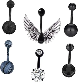 BESPORTBLE Elegant Belly Button Piercing Rings Fashion Jewelry Set Dangle Navel Rings for Women
