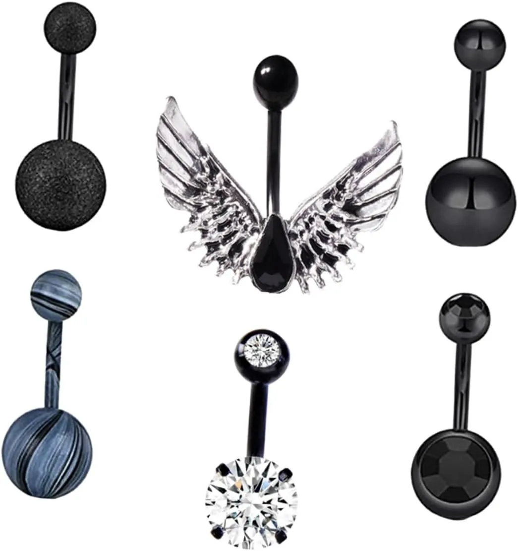 BESPORTBLE Elegant Belly Button Piercing Rings Fashion Jewelry Set Dangle Navel Rings for Women