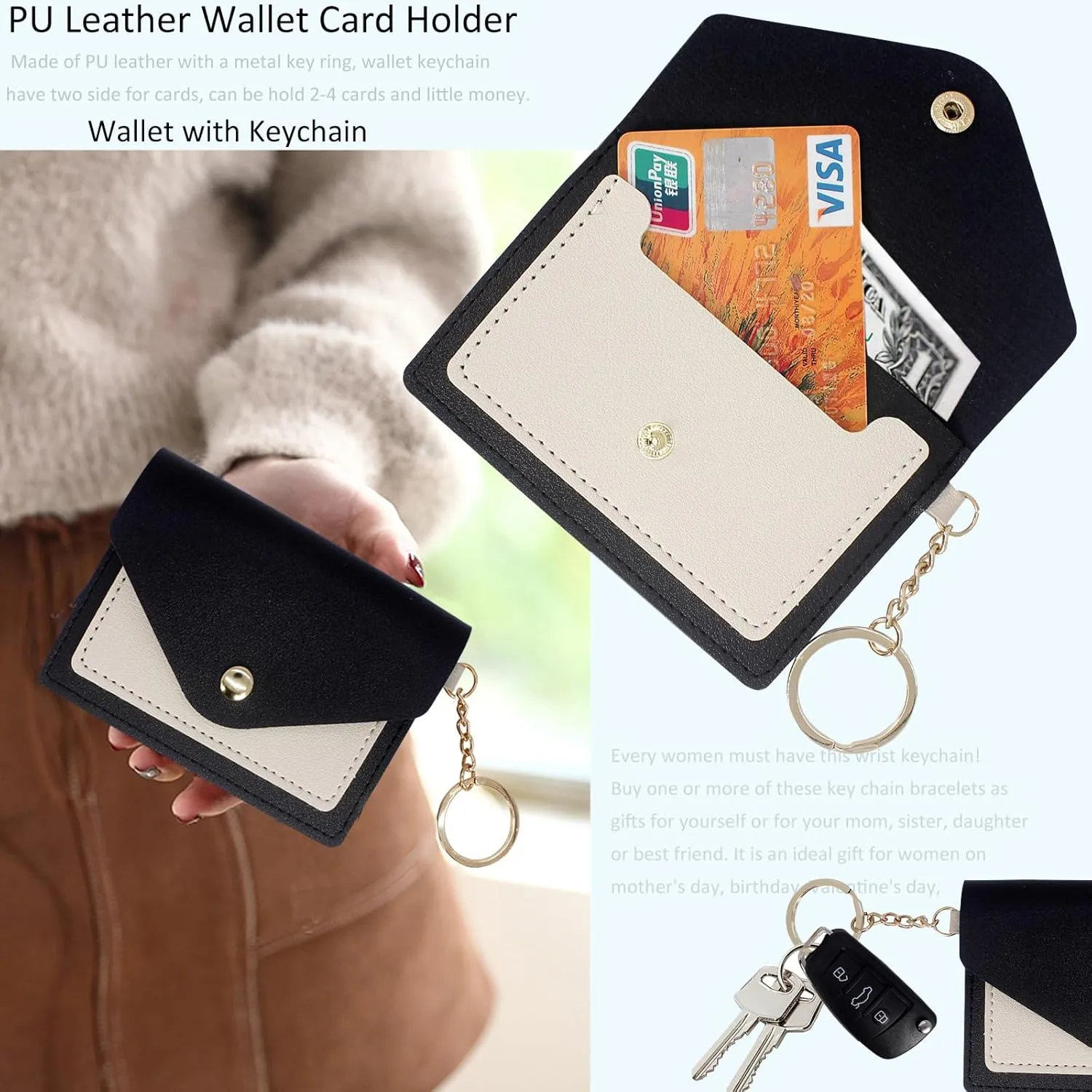 BIHRTC Boho Wristlet Keychain Wallet Lipstick Holder Handmade Wristband Bracelet