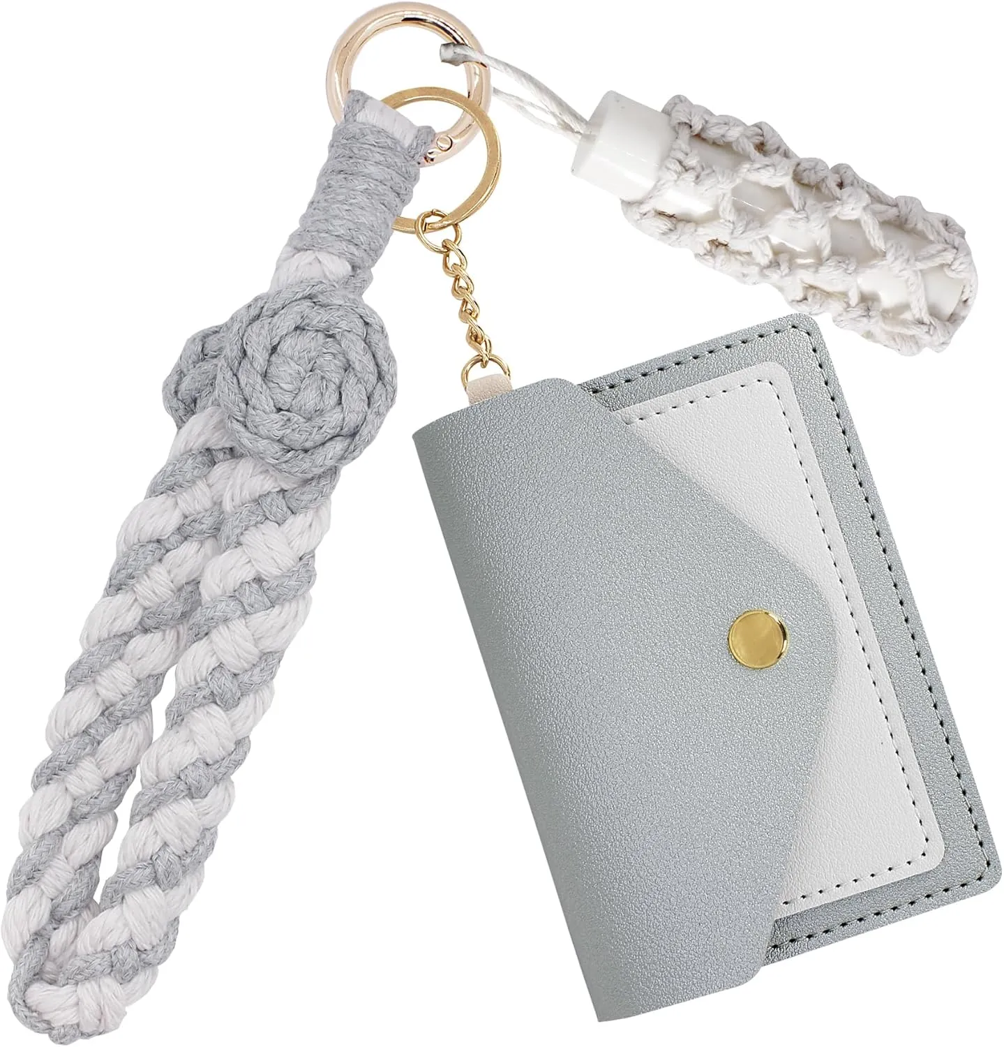 BIHRTC Boho Wristlet Keychain Wallet Lipstick Holder Handmade Wristband Bracelet