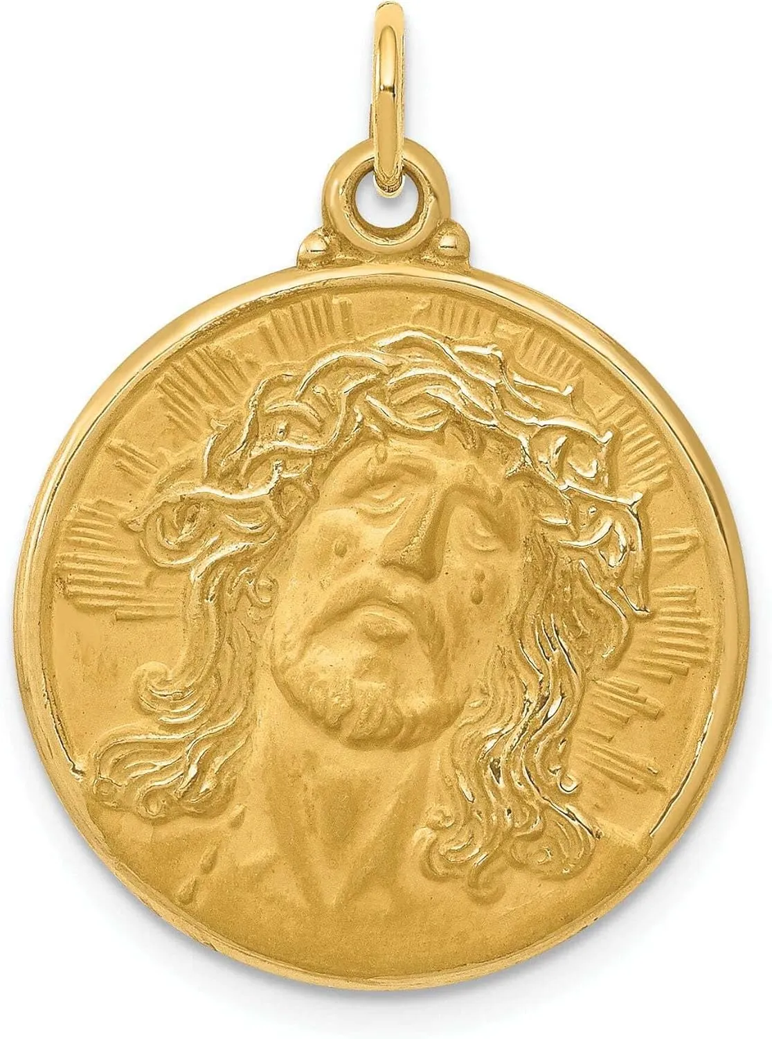 Bijou 14k Yellow Gold Jesus Medal Pendant