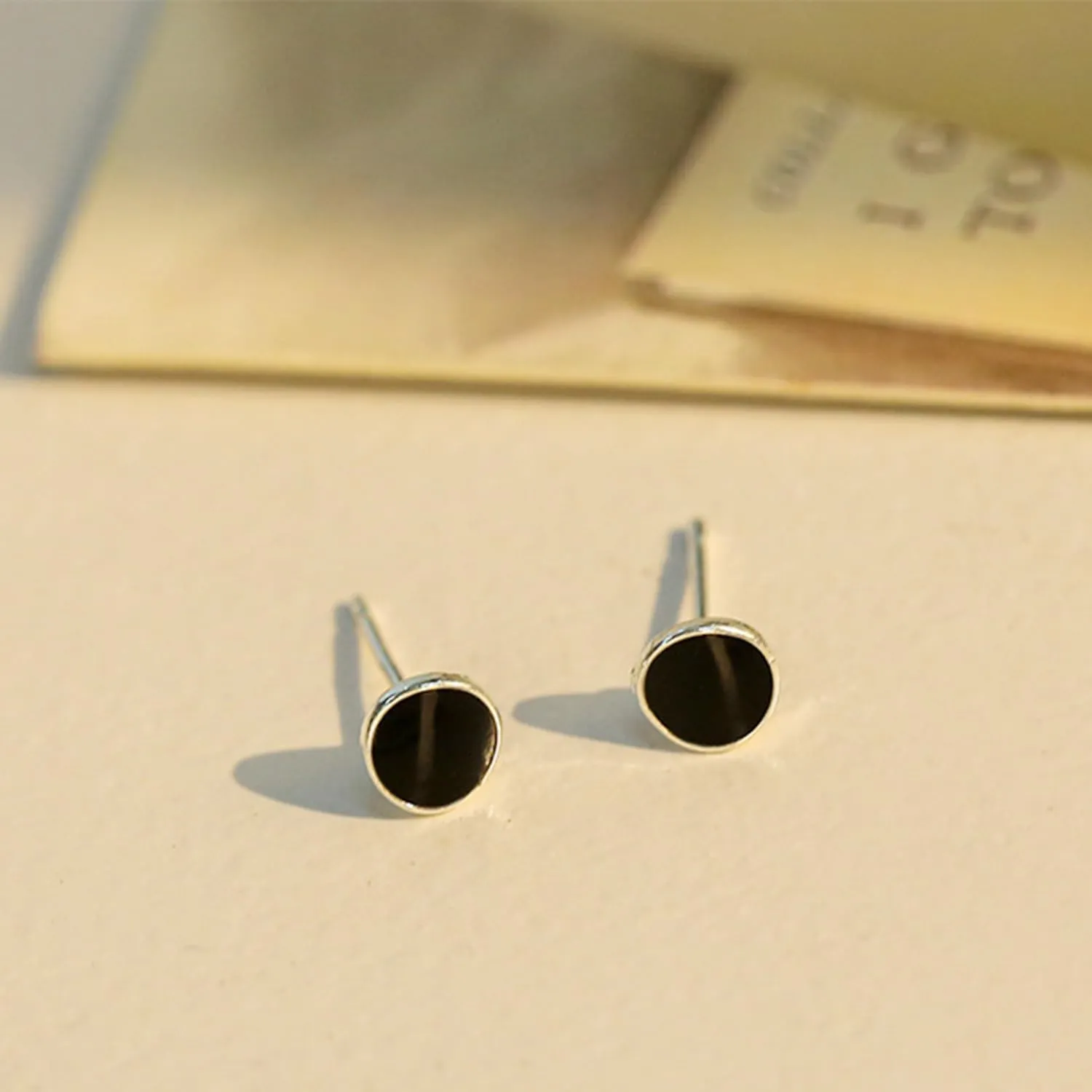 Black Stud Earrings Sterling Silver Stud Earrings Minimalist Tiny Stud Earrings Dainty Heart Earrings Studs Jewelry Gifts for Women Girls