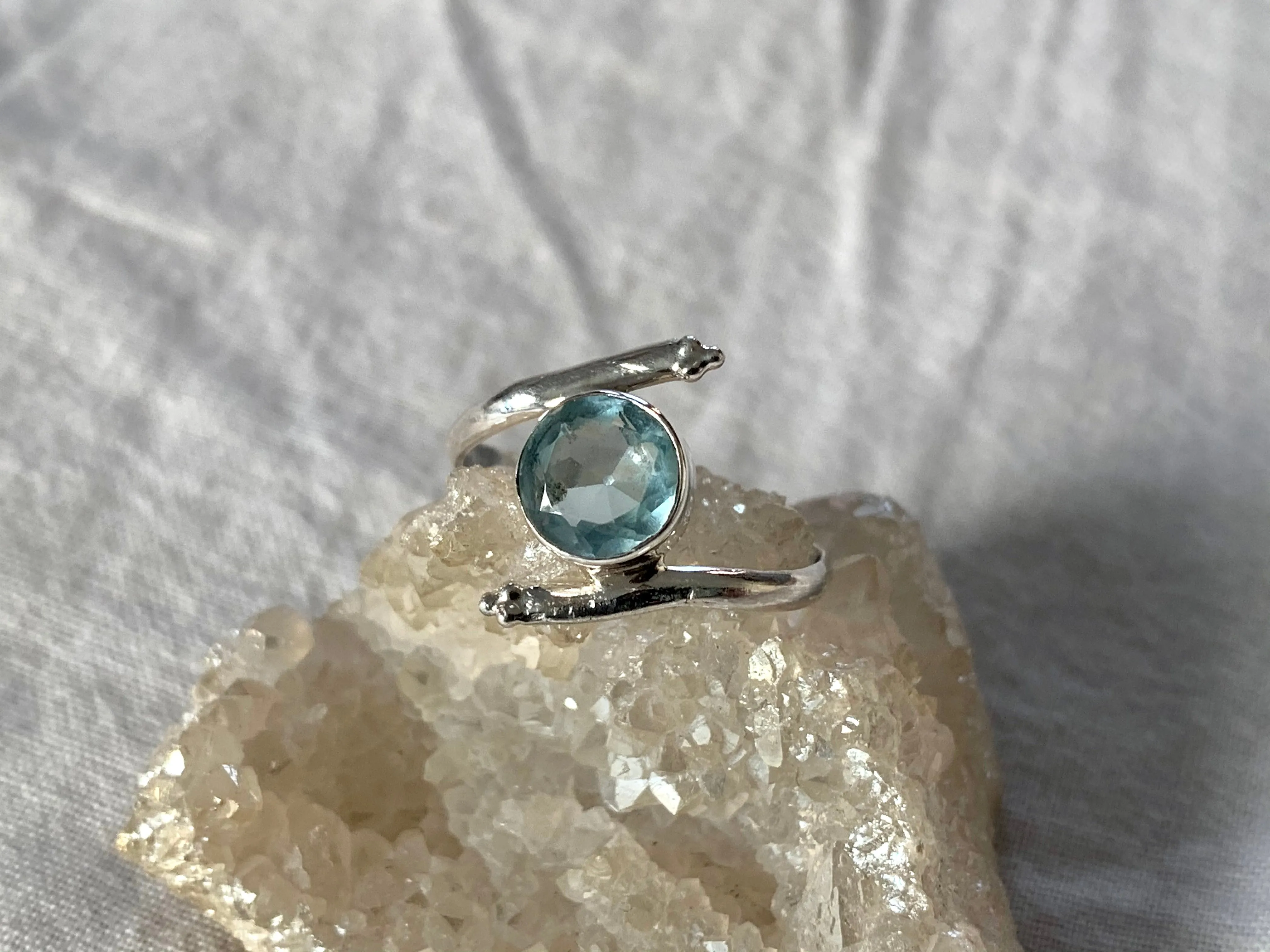 Blue Topaz / Garnet / Malachite / Tiger's Eye Callie Ring