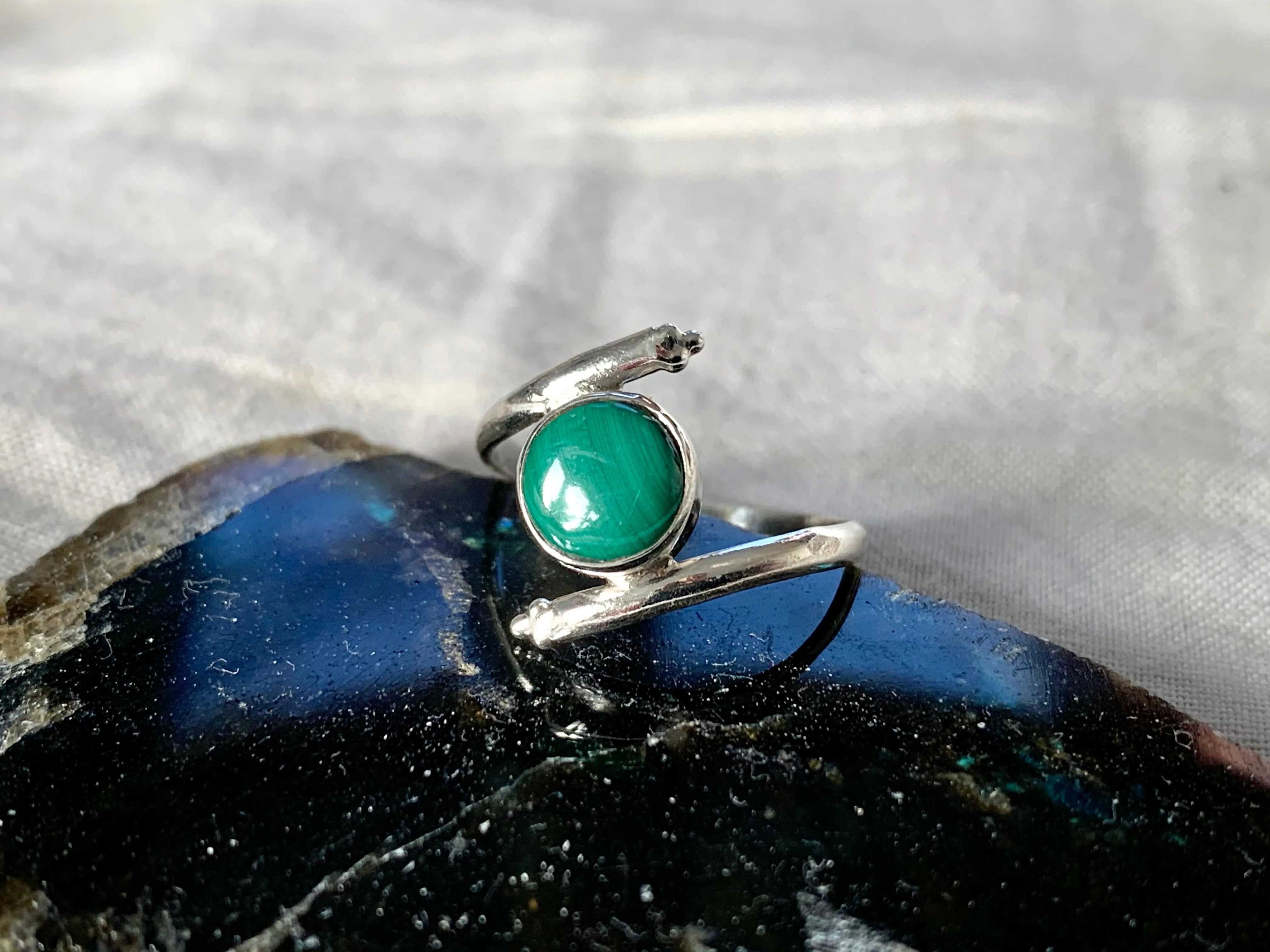 Blue Topaz / Garnet / Malachite / Tiger's Eye Callie Ring