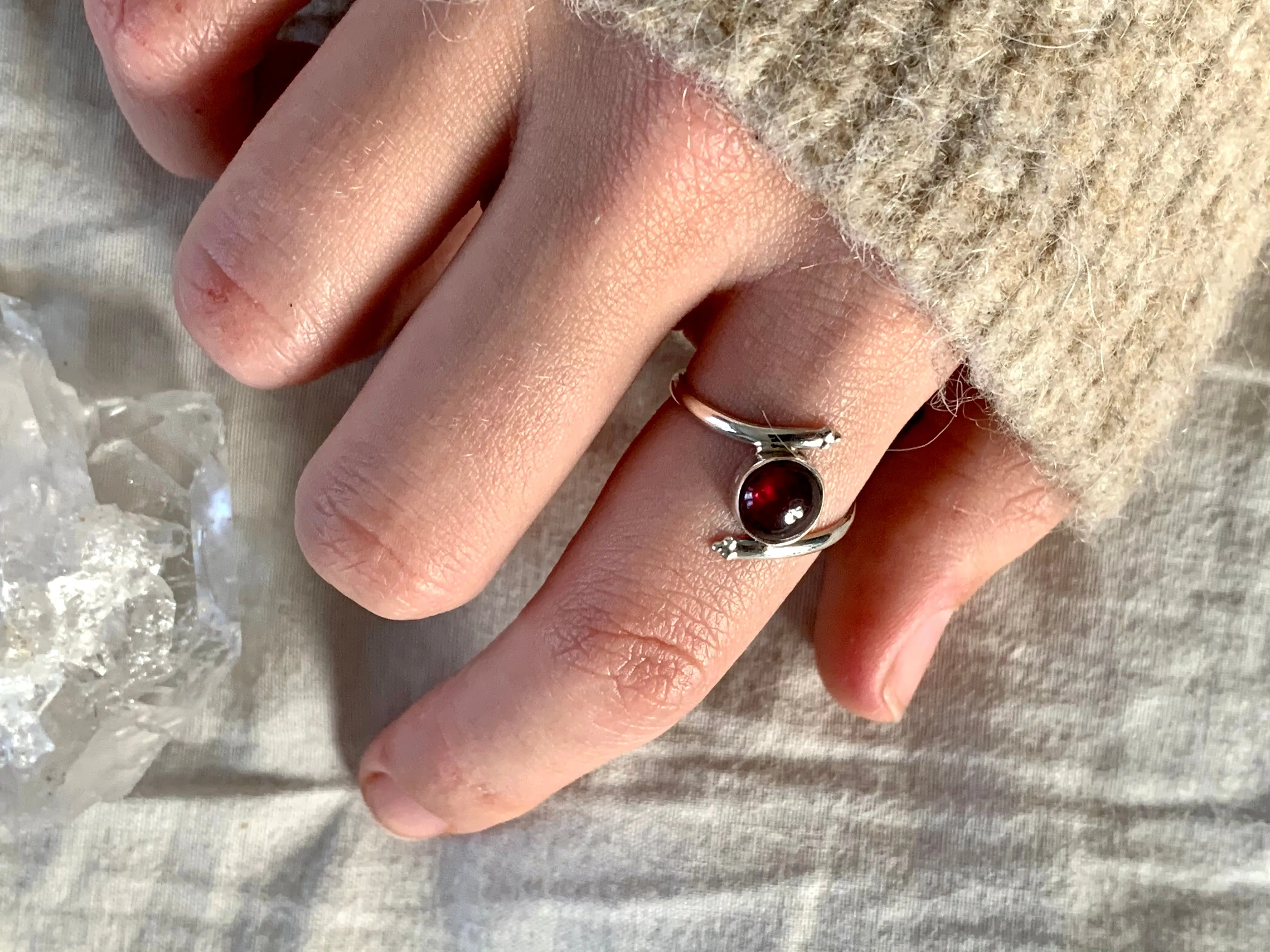 Blue Topaz / Garnet / Malachite / Tiger's Eye Callie Ring