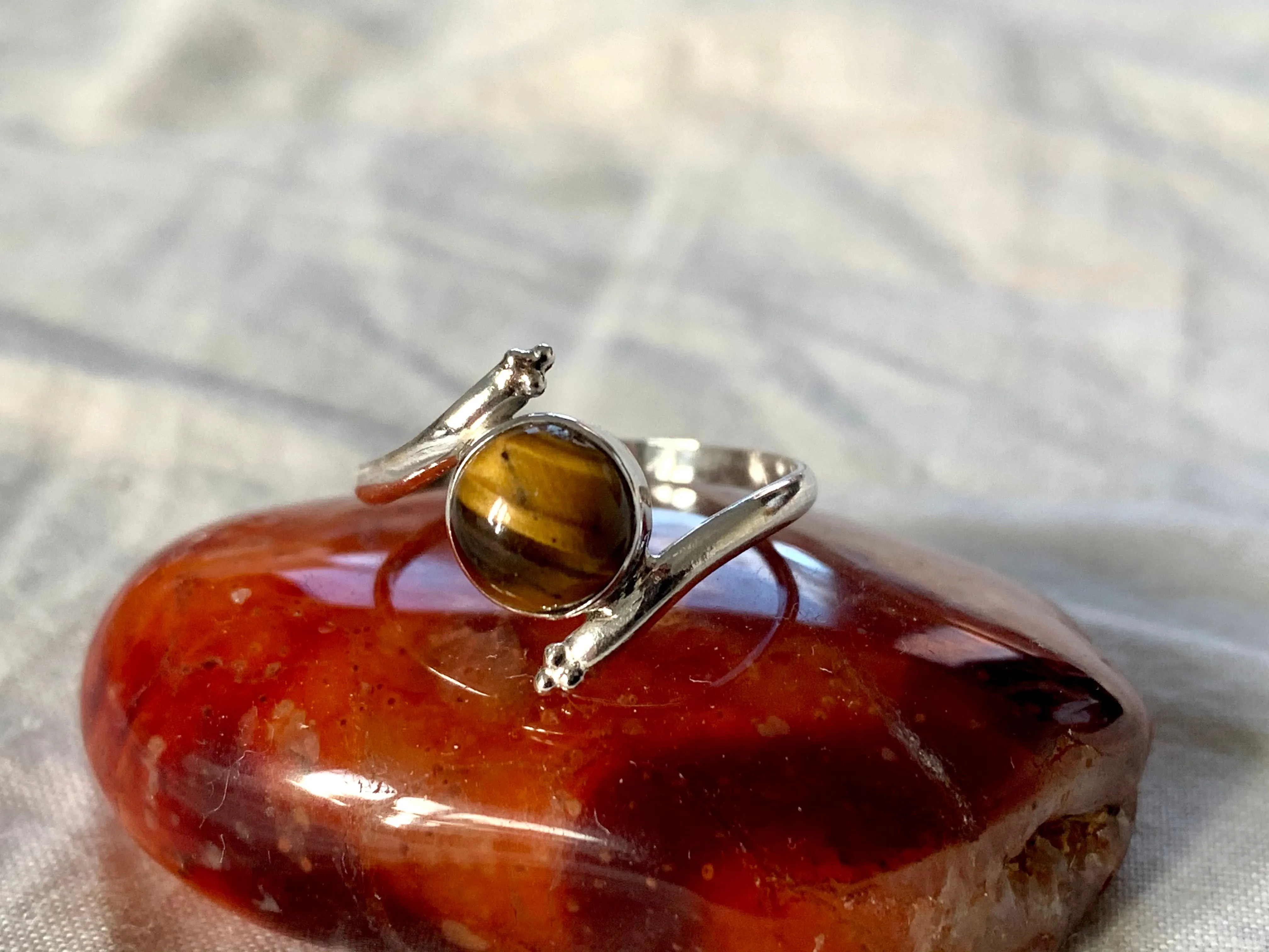 Blue Topaz / Garnet / Malachite / Tiger's Eye Callie Ring