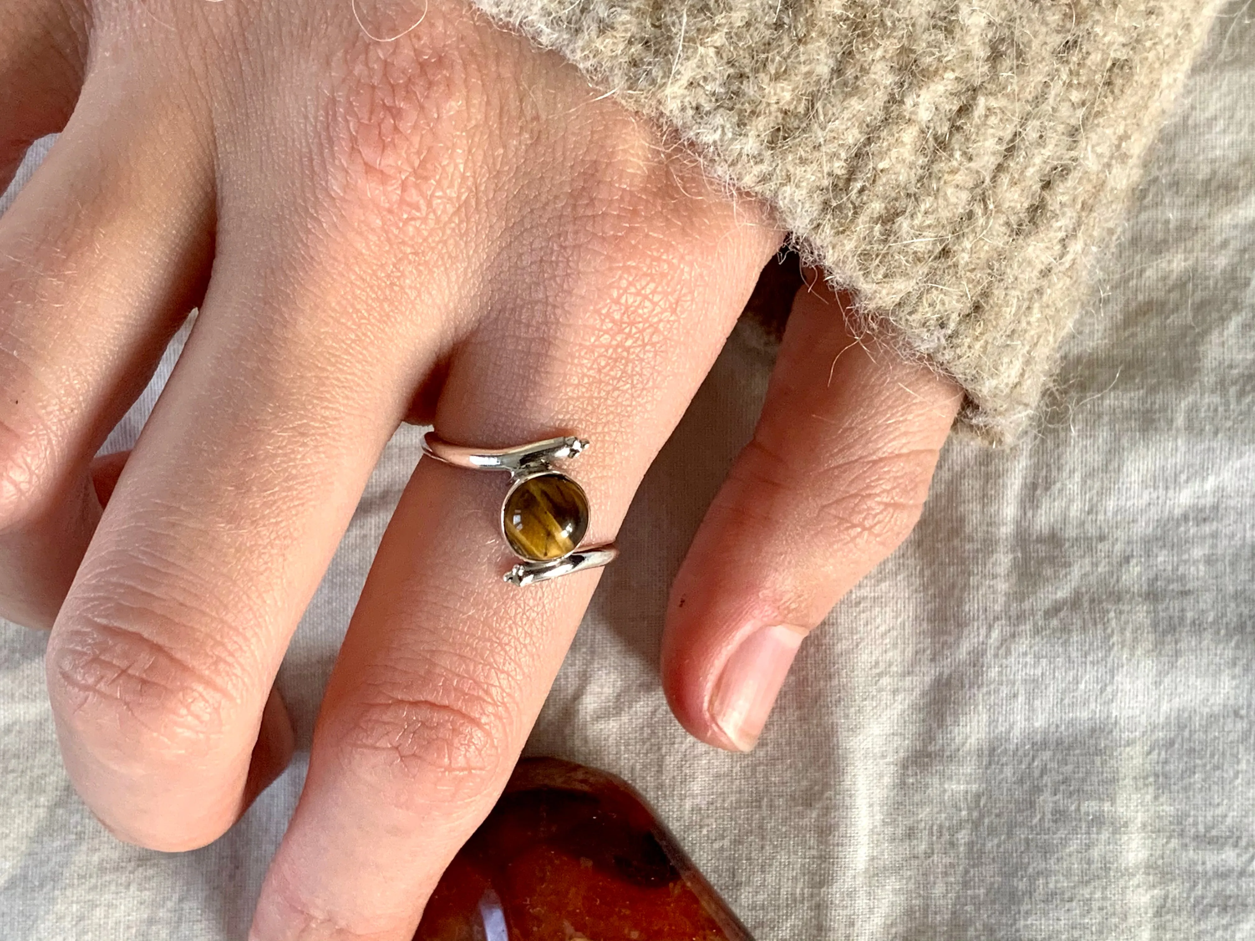 Blue Topaz / Garnet / Malachite / Tiger's Eye Callie Ring