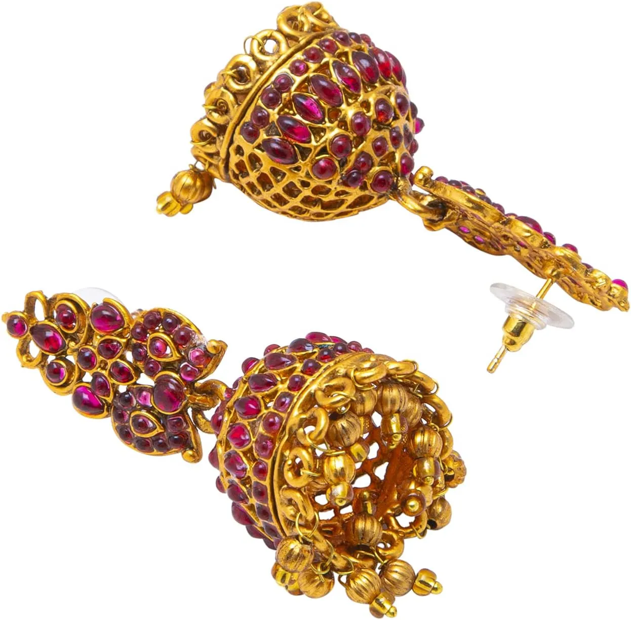 Bodha Traditional Indian Antique Gold Plated Temple Jewelry Traditional Long Bridal Jewelry Necklace Set for Women (SJN_37)