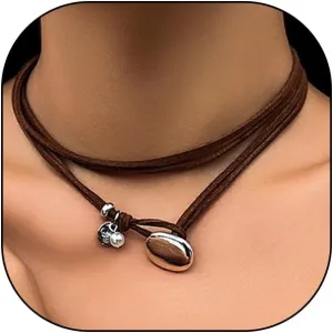 Bohemian Brown Suede Leather Pendant Necklace for Women Charm Layering Western Double Layer Choker Necklace Trendy Outfit Jewelry Accessories Gifts