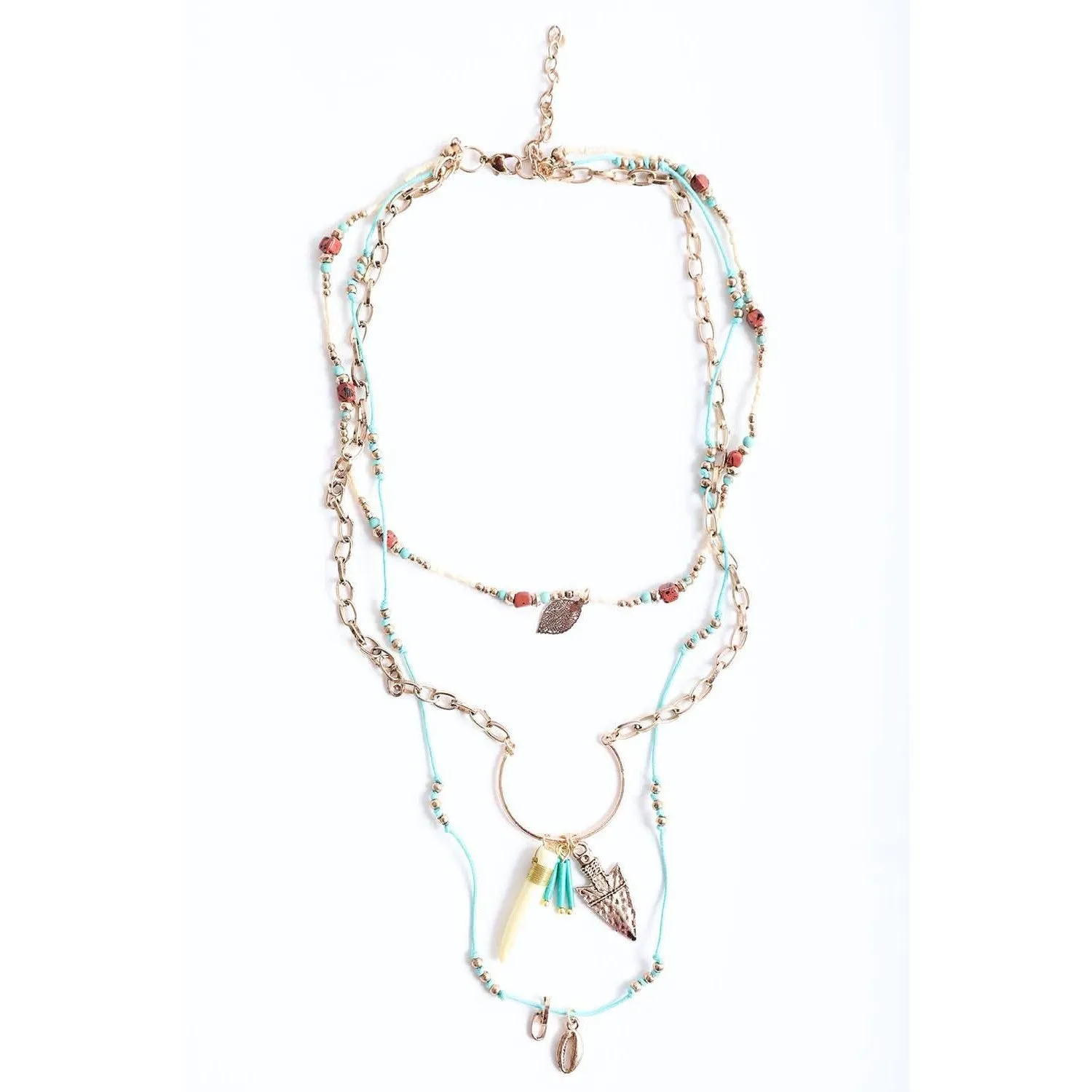 Bohemian Chic: Handmade Tusk & Horn Necklace 🐘 | Rustic Gold Tribal Inspired