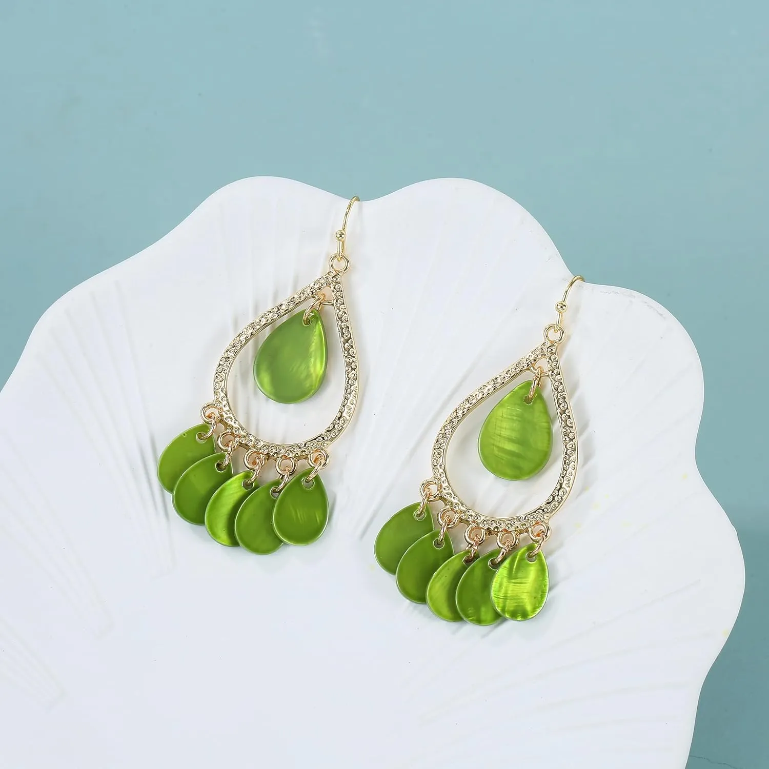 Bohemian Colorful Drop Earrings for women Dangle Teardrop Multi Beads Bohemian Chandelier Statement Earrings Unique Fashion Jewelry Gifts