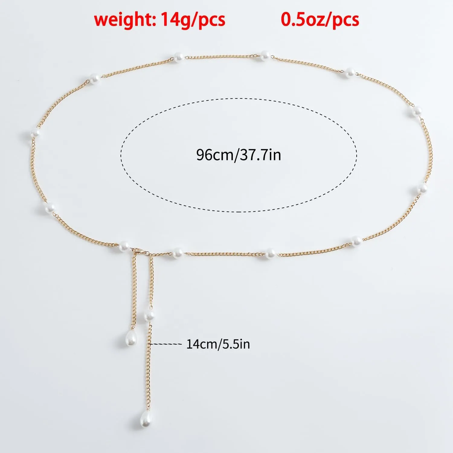 Bohemian Fake Pearl Bikini Body Chain for Women Adjustable Waterproof Belly Waist Jewelry Layered Cubic Zirconia Swimsuits Beach Chains Summer Festival Mermaid Party Accessories