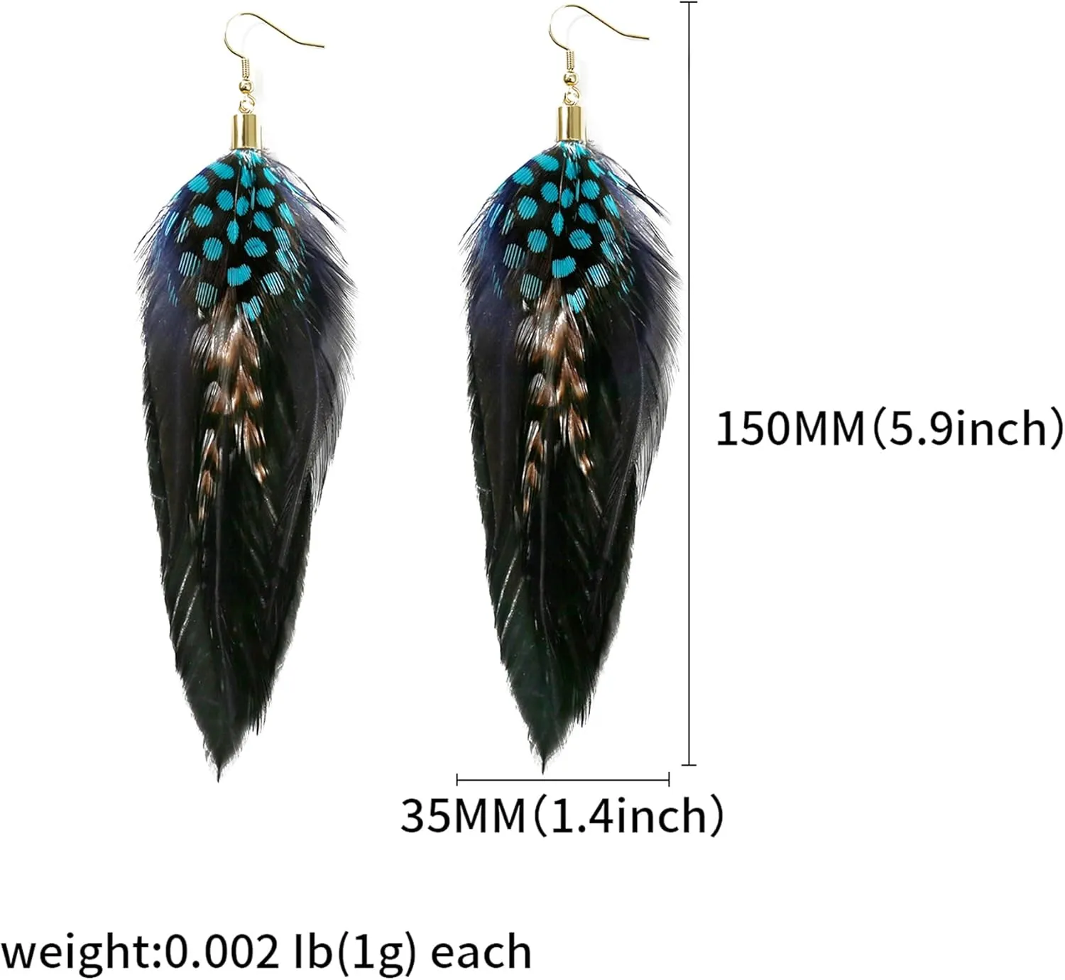 Bohemian Feather Dangle Earrings for Women with Shell Beads Long Tassel Design Drop Earrings