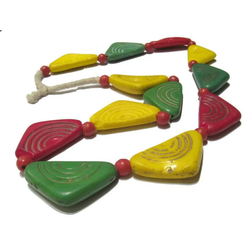 Bohemian Late 19th Century Glass "Conus Shell" Beads / Necklace Trade Currency