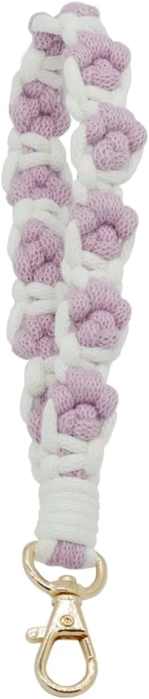 Boho Macrame Cute Cat Paw Wristlet Key Chain Ring Handmade Dog Claw Keychain Bracelet Wrist Lanyard for Women Girls