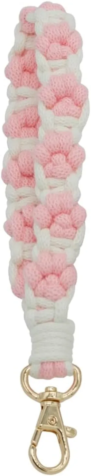 Boho Macrame Cute Cat Paw Wristlet Key Chain Ring Handmade Dog Claw Keychain Bracelet Wrist Lanyard for Women Girls