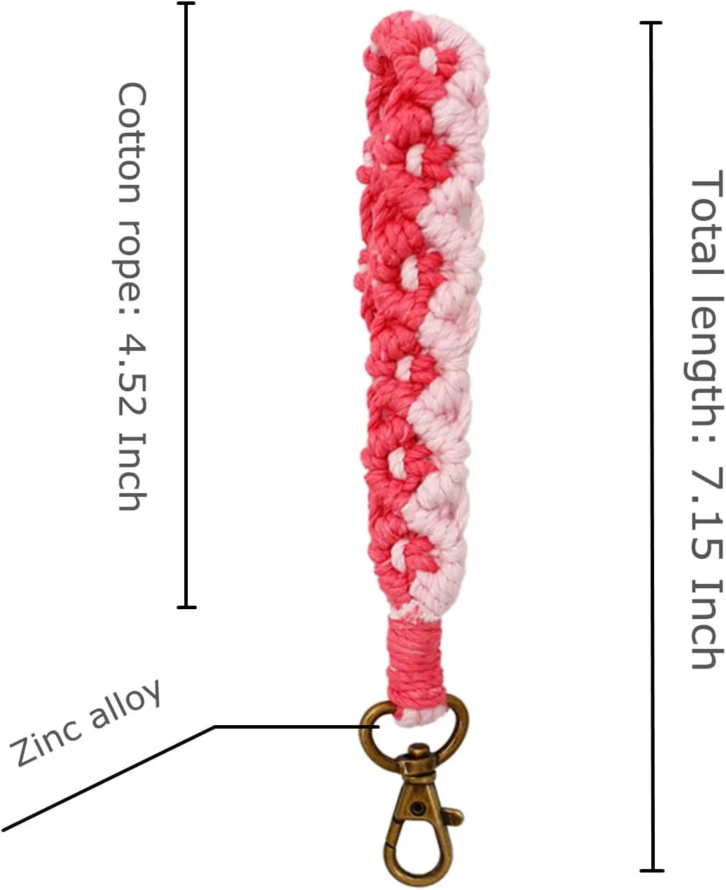 Boho Macrame Keychain Bracelet Handmade Wristlet Keyring Holder Wrist Lanyard for Women Girls