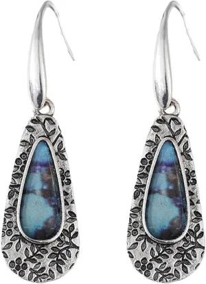 Boho Turquoise Dangle Drop Earrings for Women Bohemian Ethnic Jewelry Vintage Metal Earrings Summer Earring