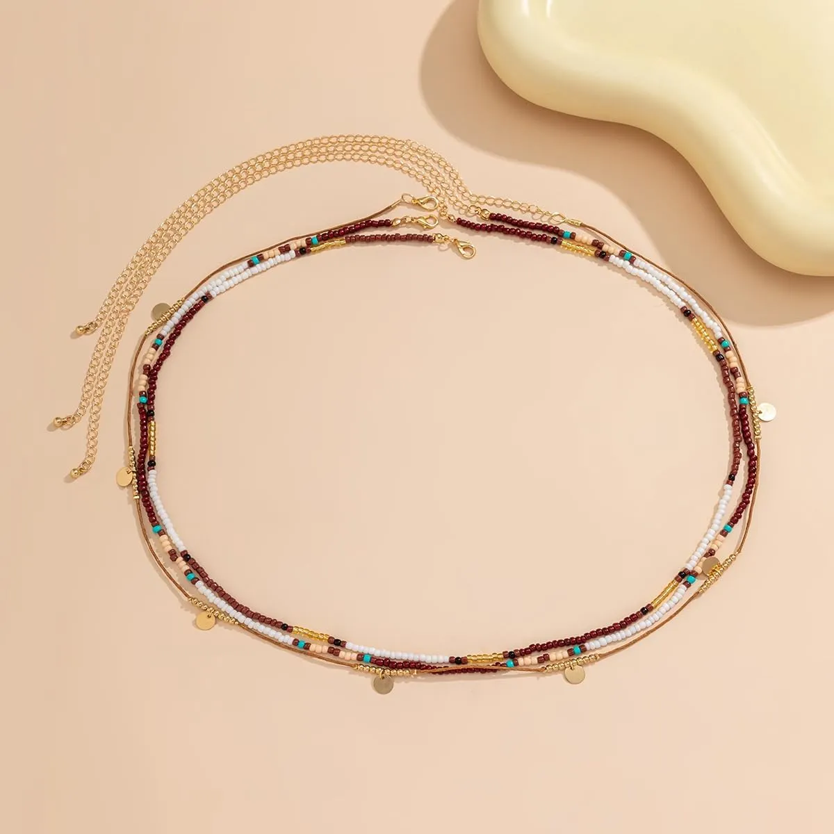 Boho Waist Beads Body Jewelry, Layered Belly Bead Body Chain, Adjustable Summer Beach Waist Jewelry for Women