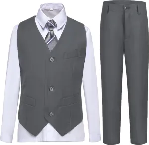 Boys Suit, Kids Formal Tuxedos for Boy Vest and Pants Set, Teen Boys Dress Clothes for Wedding