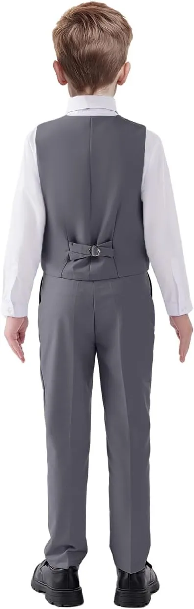 Boys Suit, Kids Formal Tuxedos for Boy Vest and Pants Set, Teen Boys Dress Clothes for Wedding